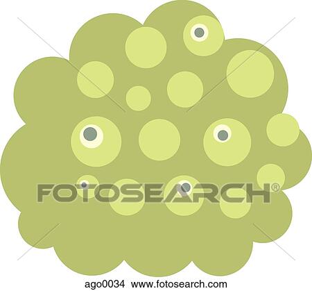 Stock Illustration - A spotted green shape in white background. Fotosearch