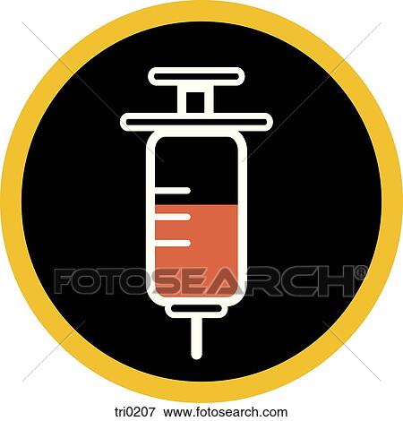 A syringe on black background View Large Illustration Stock Illustration - A syringe on black background. Fotosearch