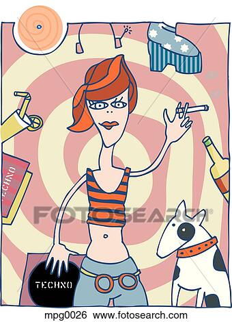 A teenage girl holding a cigarette View Large Illustration Stock Illustration - A teenage girl holding a cigarette. Fotosearch