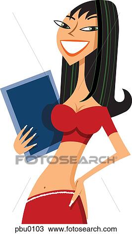 A woman carrying a book View Large Illustration Drawing - A woman carrying a book. Fotosearch