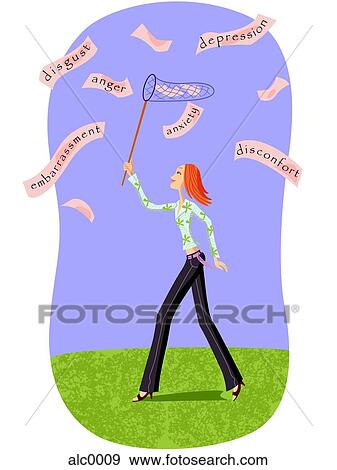 A woman trying to overcome emotion problems View Large Illustration Stock Illustration - A woman trying to overcome emotion problems. Fotosearch