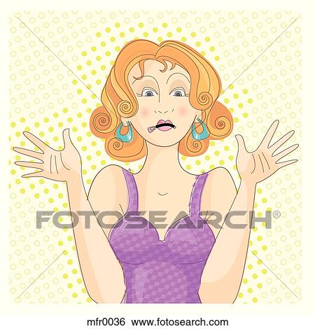 Stock Illustration - A woman with a zippered mouth. Fotosearch