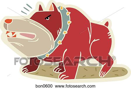 An angry bull dog growling View Large Illustration Clipart - An angry bull dog growling. Fotosearch