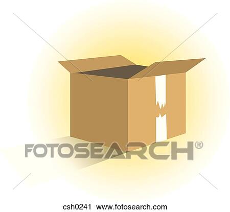 An empty cardboard box View Large Illustration Clip Art - An empty cardboard box. Fotosearch