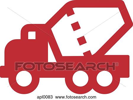 An illustration of a concrete truck View Large Illustration Drawing - An illustration of a concrete truck. Fotosearch