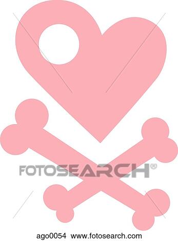 An illustration of a heart and cross bones View Large Illustration Stock Illustration - An illustration of a heart and cross bones. Fotosearch