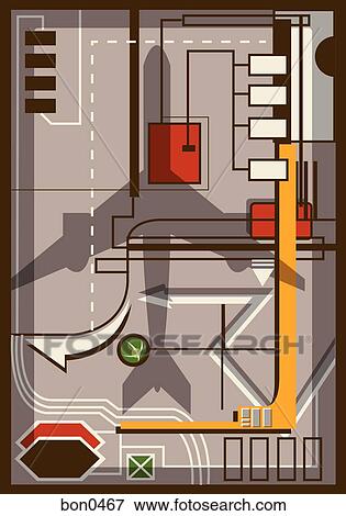 Stock Illustration - An illustration of a transportation plan. Fotosearch