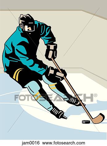 An image of a hockey player on the ice rink View Large Illustration Stock Illustration - An image of a hockey player on the ice rink. Fotosearch