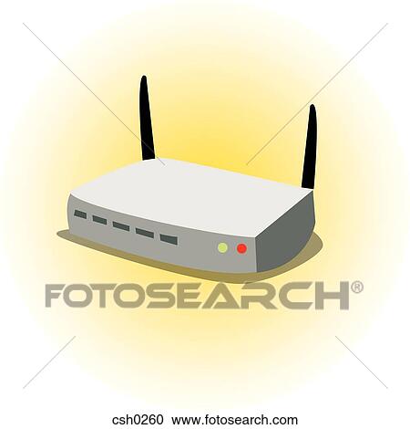An image of a wireless router View Large Illustration Clipart - An image of a wireless router. Fotosearch