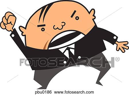 Stock Illustration - Angry businessman holding his arm up. Fotosearch