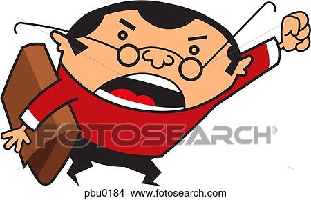 Angry man holding a briefcase View Large Illustration Stock Illustration - Angry man holding a briefcase. Fotosearch