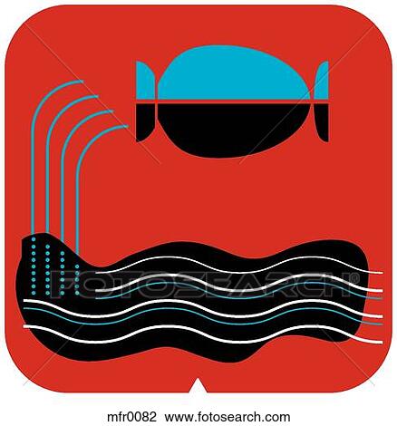 Aquarius icon with a red background View Large Illustration Drawing - Aquarius icon with a red background. Fotosearch
