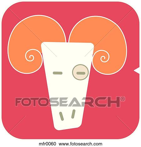 Aries icon View Large Illustration Clipart - Aries icon. Fotosearch