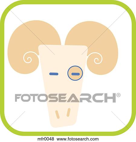 Aries icon with a green border View Large Illustration Stock Illustration - Aries icon with a green border. Fotosearch