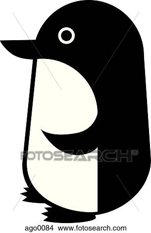 Black and white cartoon drawing of a penguin View Large Illustration Stock Illustration - Black and white cartoon drawing of a penguin. Fotosearch