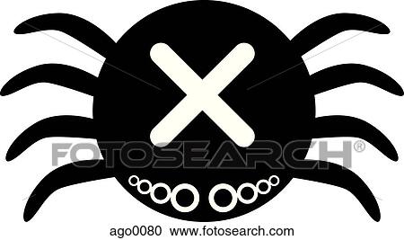 Black and white illustration of a spider View Large Illustration Clipart - Black and white illustration of a spider. Fotosearch