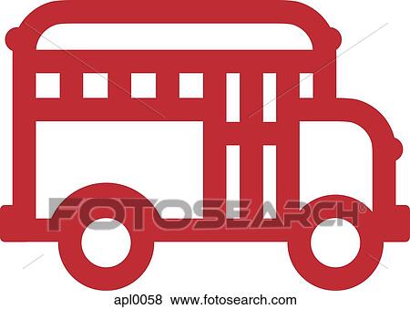 Stock Illustration - Cartoon drawing of a school bus. Fotosearch