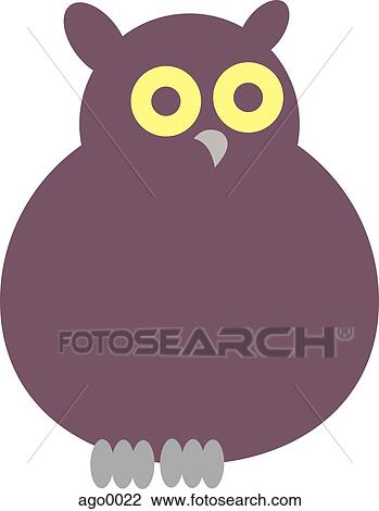 Drawing - Cartoon drawing of an owl. Fotosearch