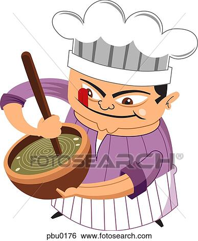Chef mixing a bowl View Large Illustration Stock Illustration - Chef mixing a bowl. Fotosearch
