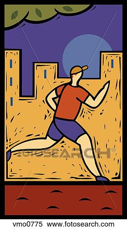 Stock Illustration - collage of man running. Fotosearch