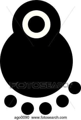 Clipart - Drawing of a black and white creature. Fotosearch