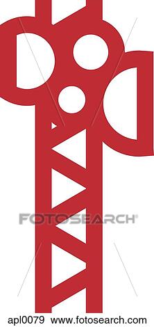 Stock Illustration - Drawing of a communication tower. Fotosearch