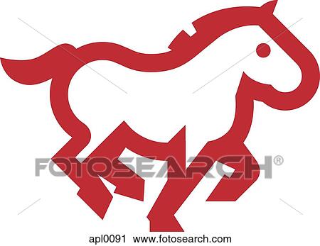 Clip Art - Drawing of a galloping horse. Fotosearch