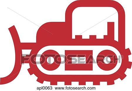 Drawing - Drawing of a tractor. Fotosearch