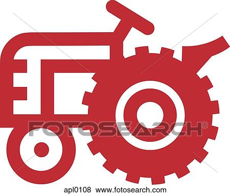 Drawing of a Tractor View Large Illustration Stock Illustration - Drawing of a Tractor. Fotosearch