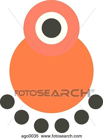 Stock Illustration - Drawing of an orange creature. Fotosearch