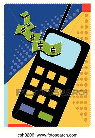 Stock Illustration - Expensive cell phone plan. Fotosearch
