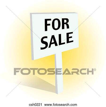 Clip Art - For sale sign. Fotosearch