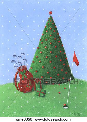 Golf christmas View Large Illustration Clipart - Golf christmas. Fotosearch