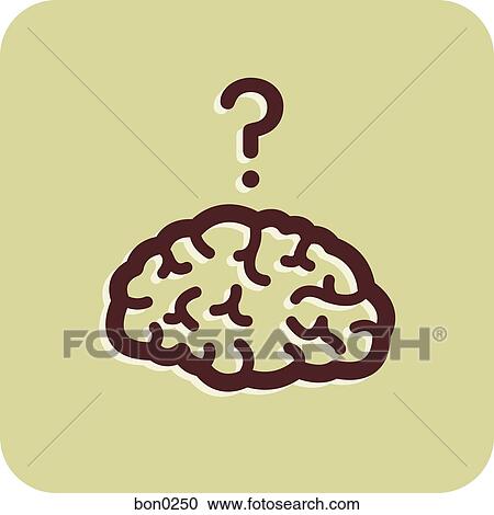Illustration of a brain with a question mark above it View Large Illustration Clipart - Illustration of a brain with a question mark above it. Fotosearch