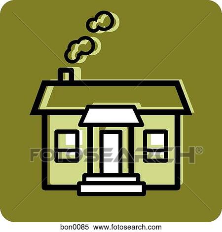 Illustration of a house on a green background View Large Illustration Stock Illustration - Illustration of a house on a green background. Fotosearch