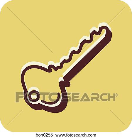 Illustration of a key on a yellow background View Large Illustration Stock Illustration - Illustration of a key on a yellow background. Fotosearch