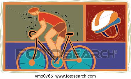 Stock Illustration - Illustration of a man bike riding. Fotosearch
