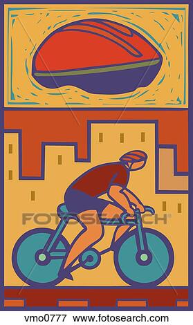 Stock Illustration - illustration of a man riding a bike. Fotosearch