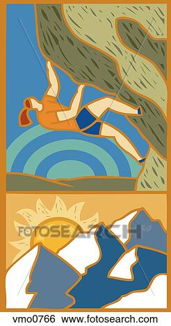 Stock Illustration - illustration of a person mountain climbing. Fotosearch