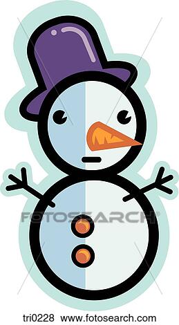 Illustration of a snowman View Large Illustration Stock Illustration - Illustration of a snowman. Fotosearch