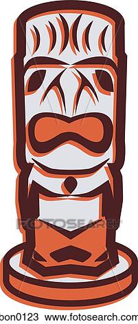 Illustration of a totem pole View Large Illustration Drawing - Illustration of a totem pole. Fotosearch