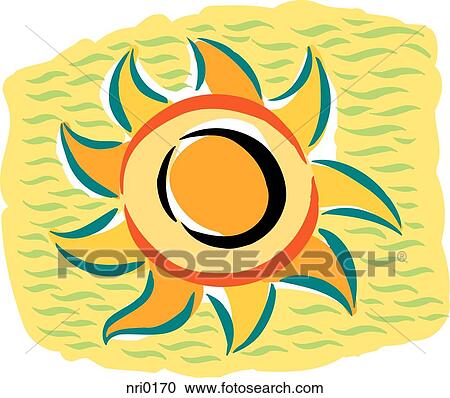 Illustration of a tropical sun View Large Illustration Clipart - Illustration of a tropical sun. Fotosearch