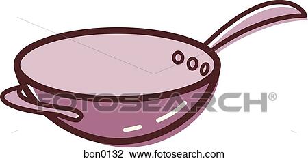 Drawing - Illustration of a wok. Fotosearch