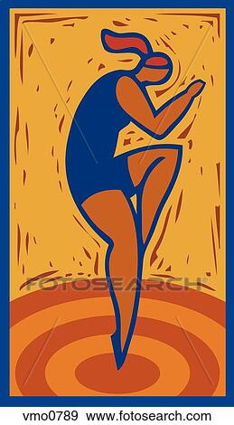 Stock Illustration - Illustration of a woman doing aerobics. Fotosearch