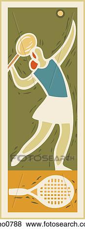 Illustration of a woman playing tennis View Large Illustration Stock Illustration - Illustration of a woman playing tennis. Fotosearch