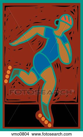 Stock Illustration - Illustration of an inline skater. Fotosearch