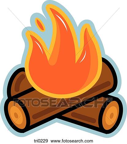Illustration of burning log fire View Large Illustration Stock Illustration - Illustration of burning log fire. Fotosearch