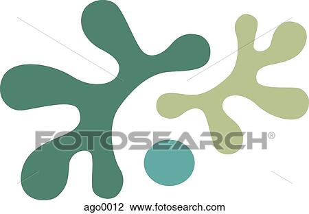Drawing - Illustration of green coloured shapes. Fotosearch