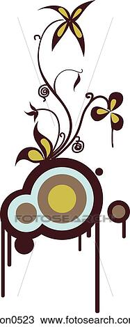 Drawing - Illustration of modern flowers. Fotosearch