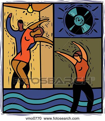 Clipart - illustration of people dancing. Fotosearch
